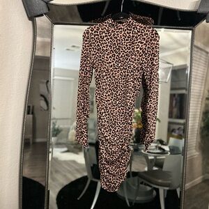 Leopard Print Long Sleeve Dress